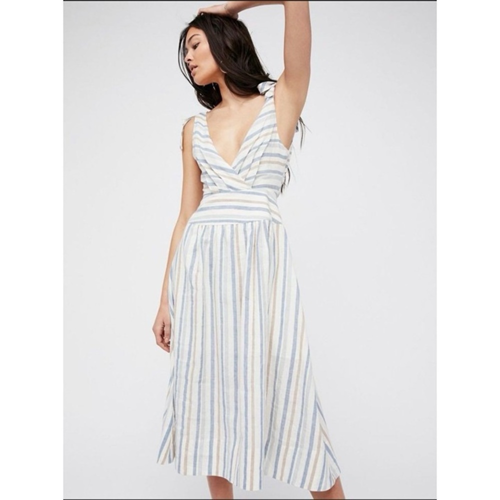Free People Kansas City Girl Striped Midi Dress